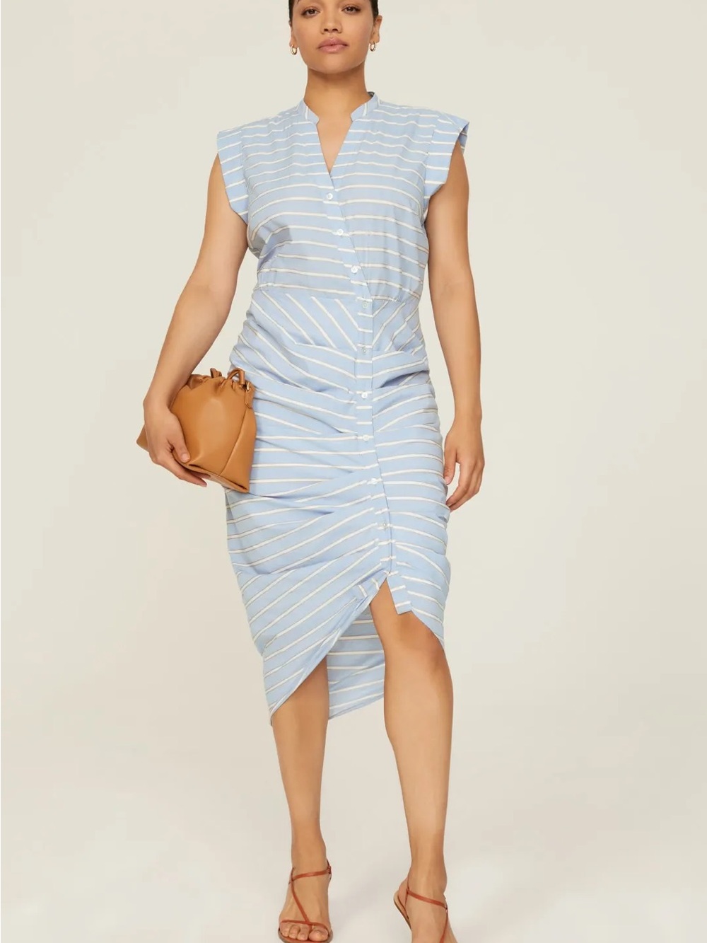NWT Veronica Beard Ruched Shirt Dress
